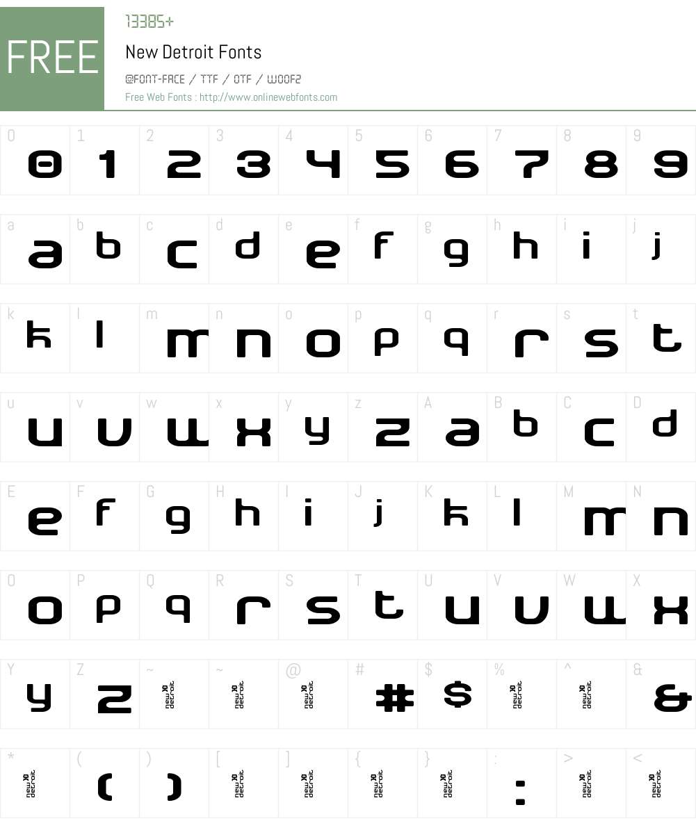 New Detroit Font Screenshots