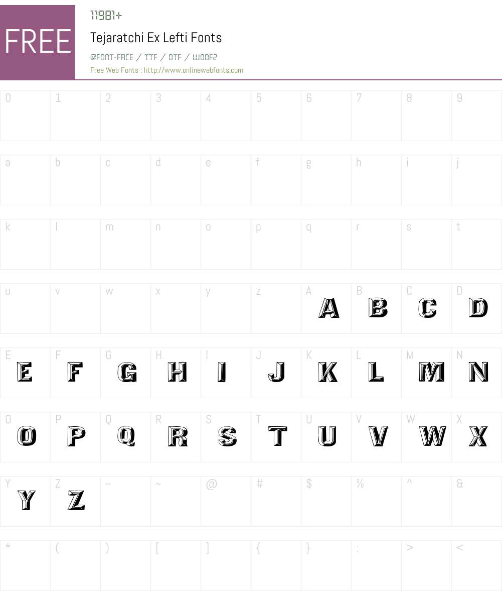 Tejaratchi Ex Lefti Font Screenshots