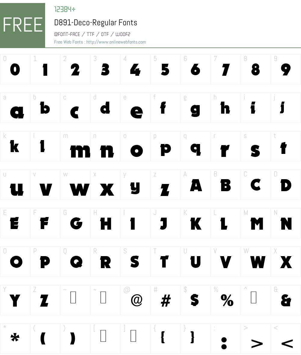 D891-Deco Font Screenshots