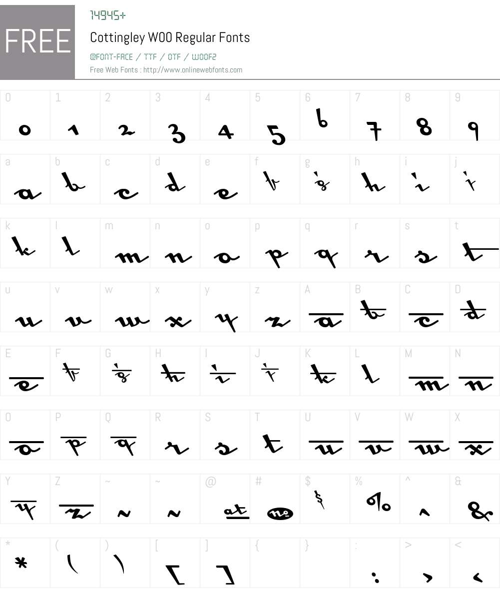 CottingleyW00-Regular Font Screenshots