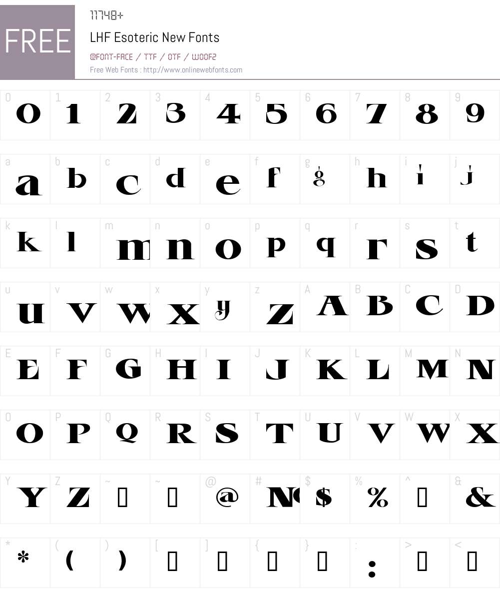 LHF Esoteric New Font Screenshots