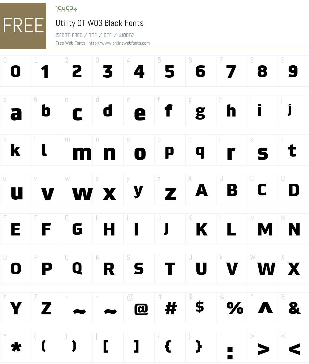 FF Utility Font Screenshots