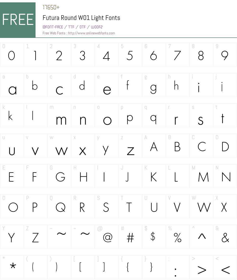 FuturaRoundW01-Light Font Screenshots