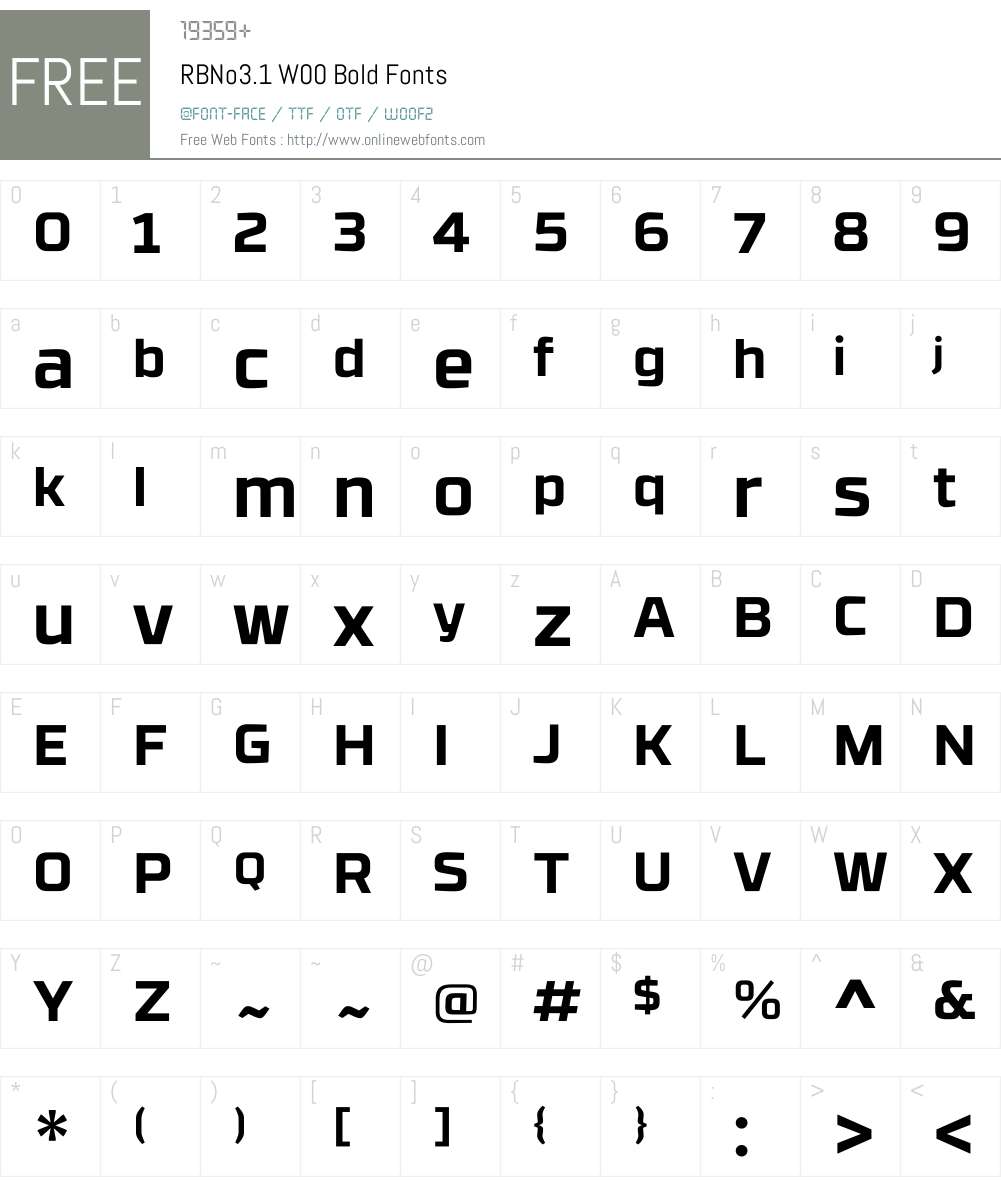 RBNo3.1W00-Bold Font Screenshots