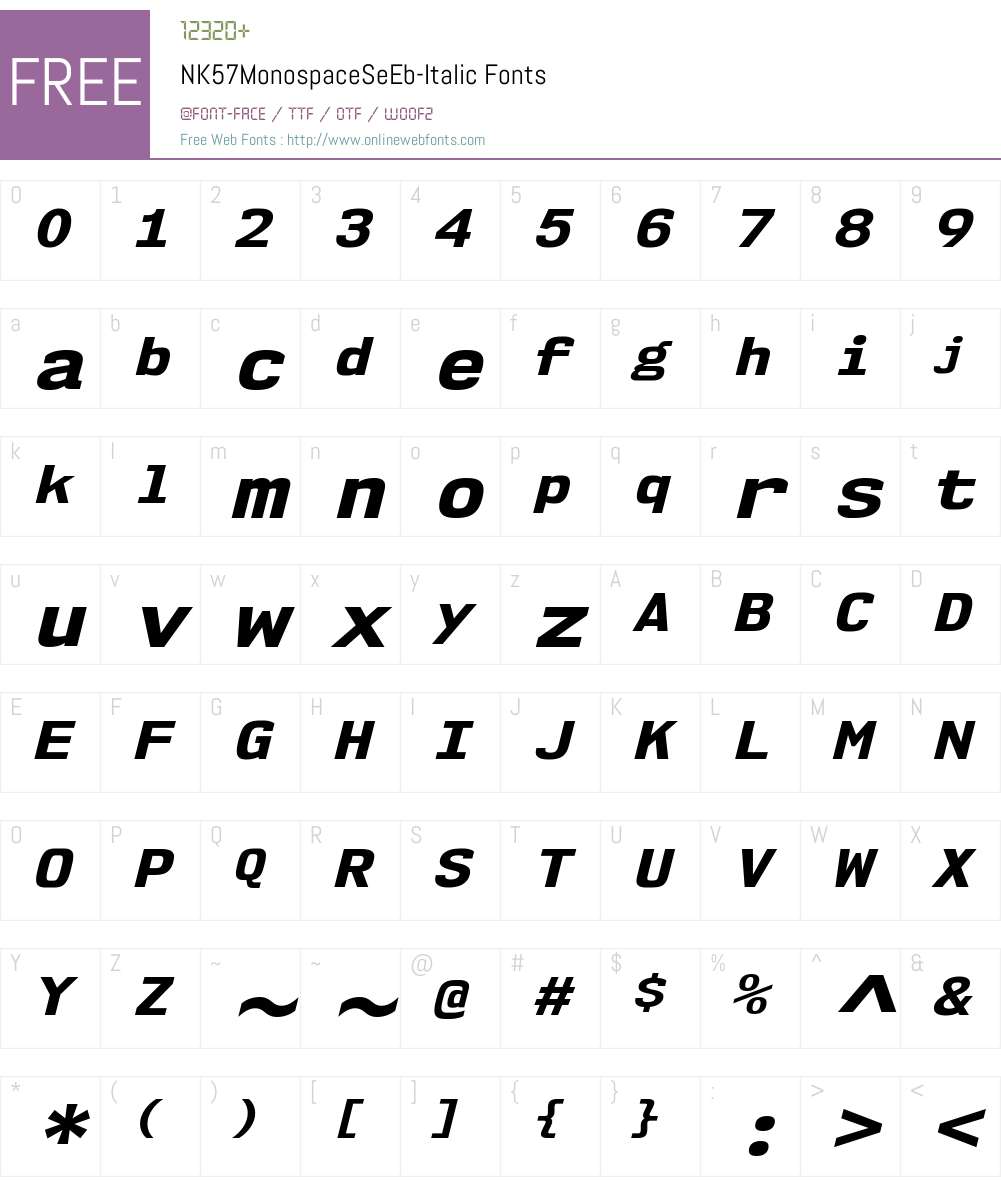 NK57 Monospace Font Screenshots