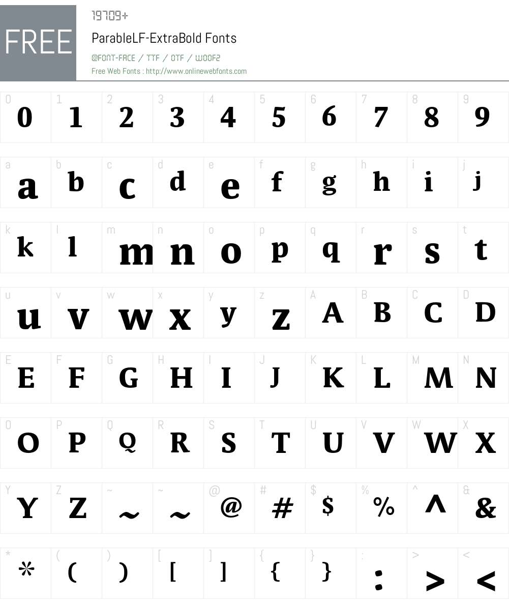 ParableLF-ExtraBold Font Screenshots