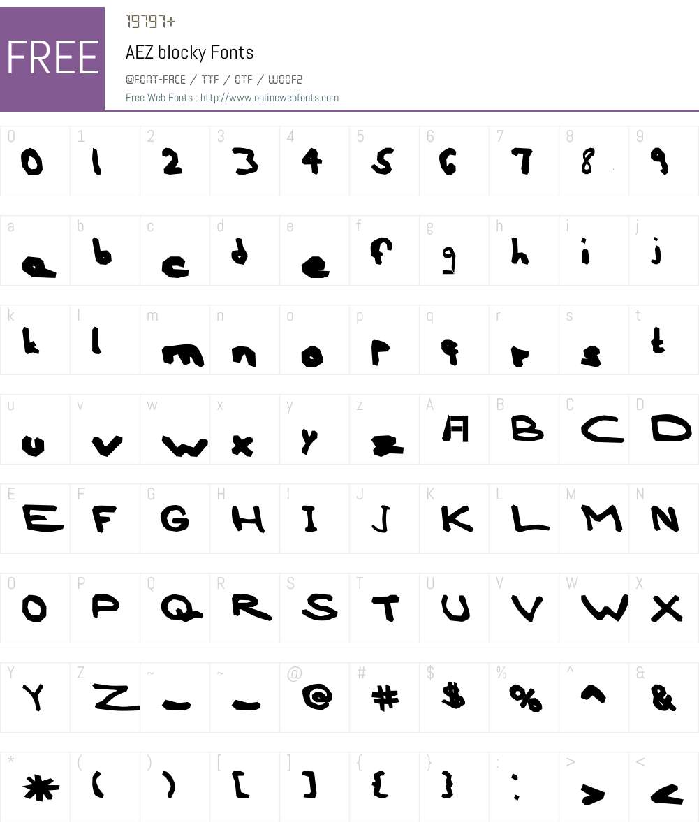 AEZ blocky Font Screenshots