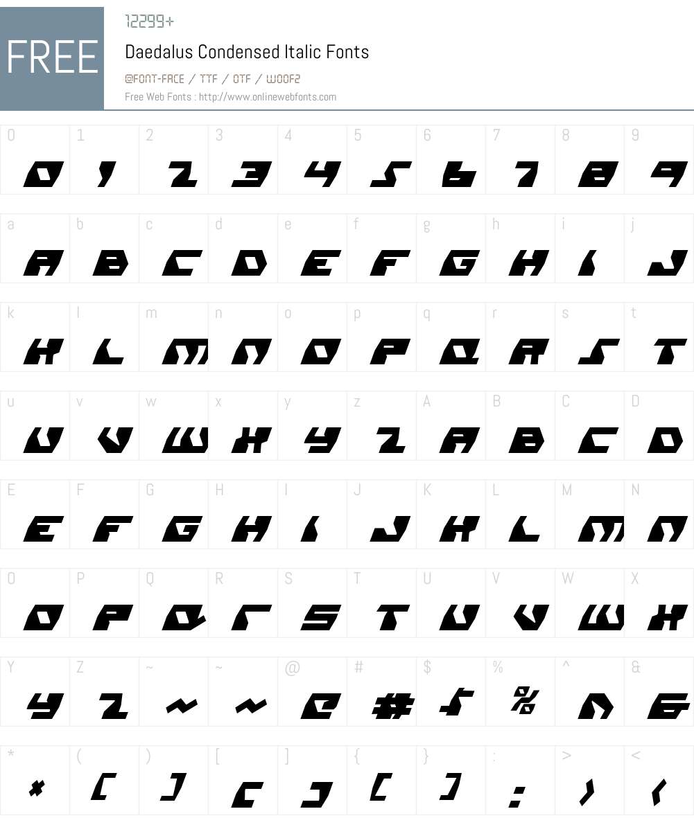 Daedalus Condensed Font Screenshots