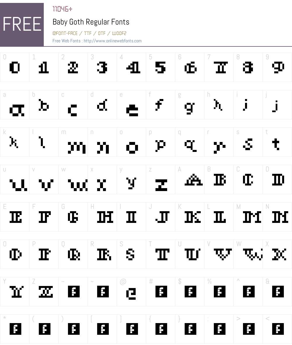 Baby Goth Font Screenshots