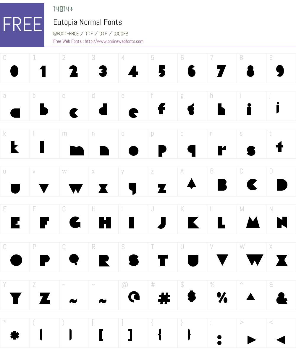 Eutopia Normal Font Screenshots