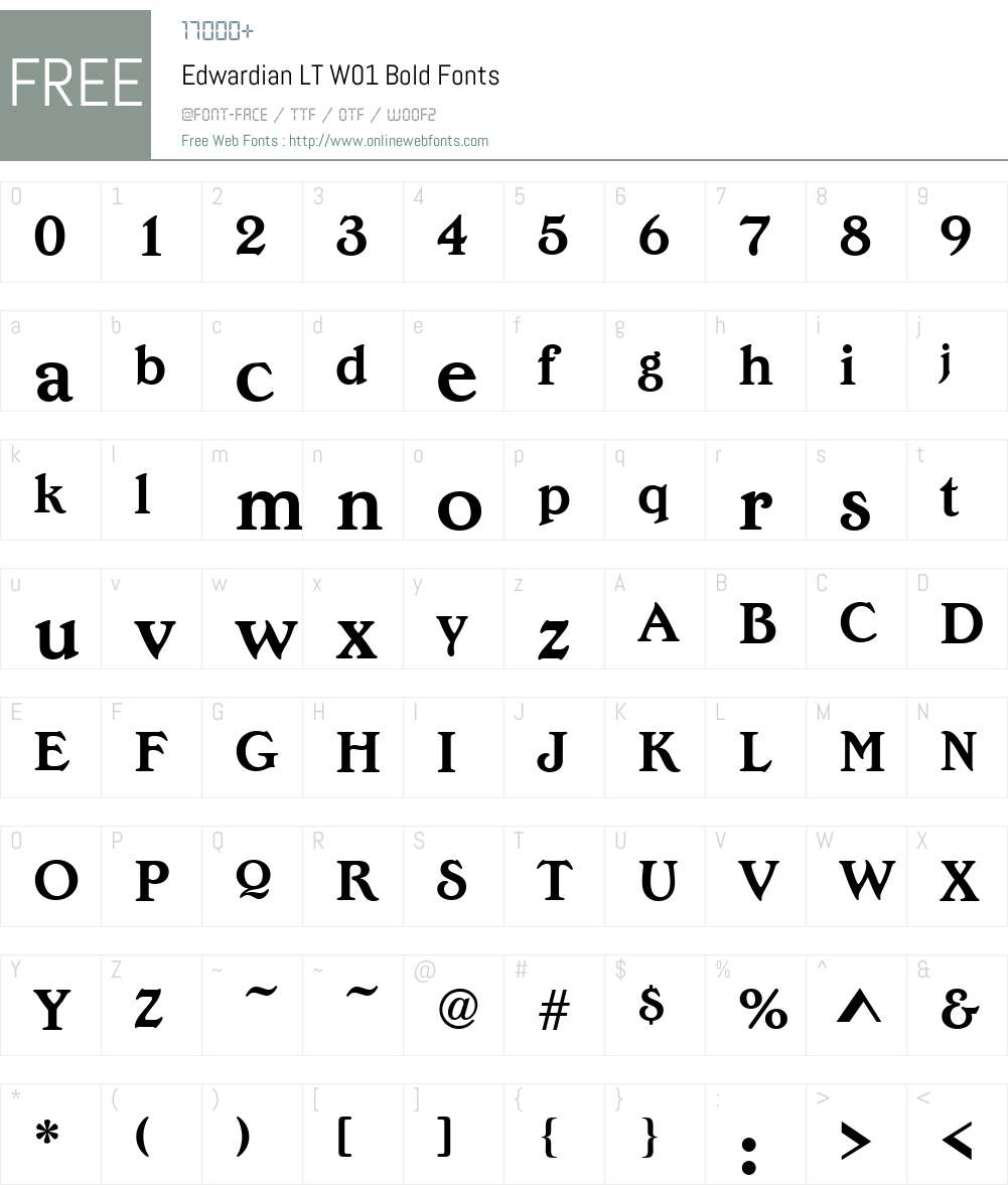 EdwardianLTW01-Bold Font Screenshots