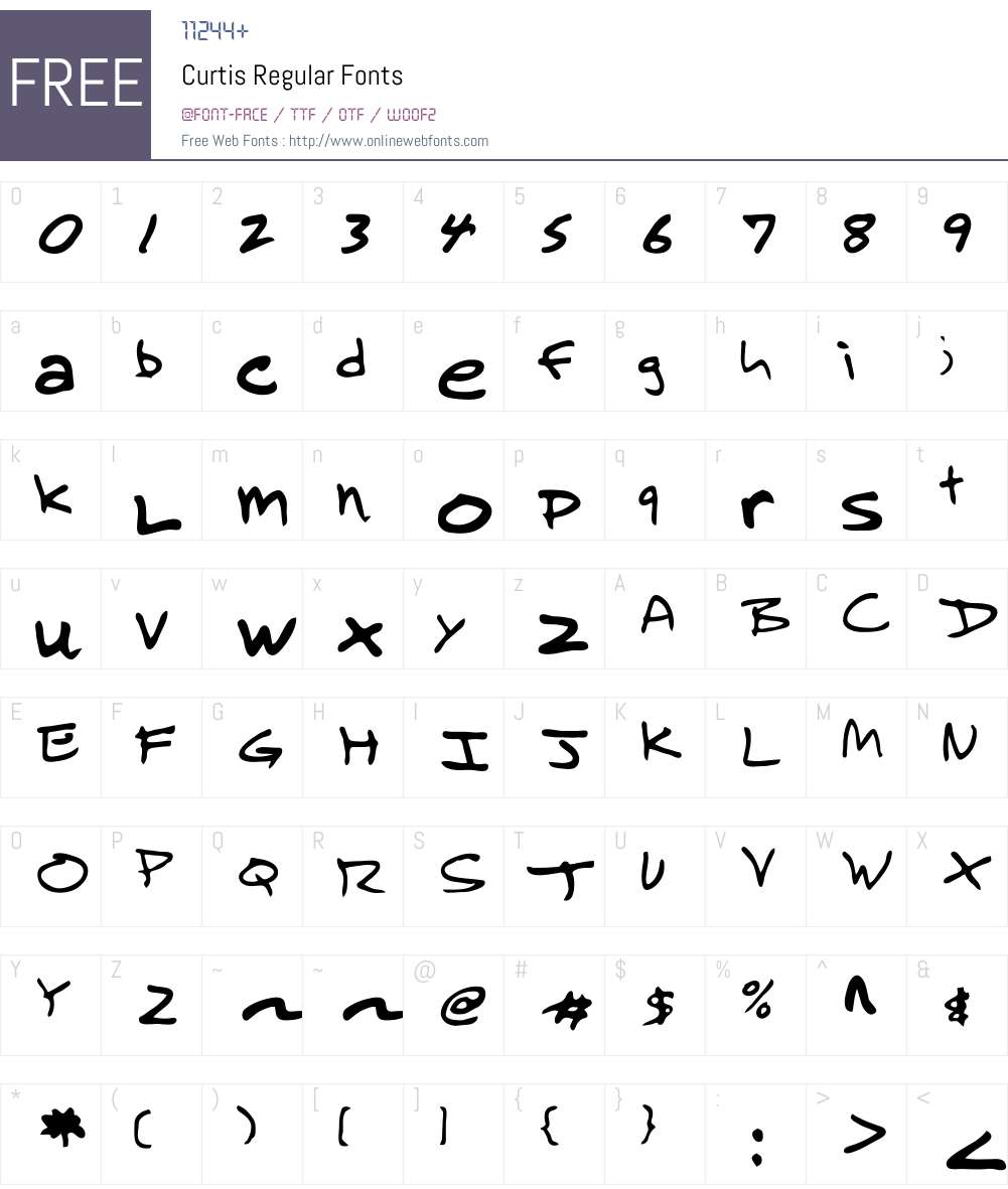 Curtis Font Screenshots