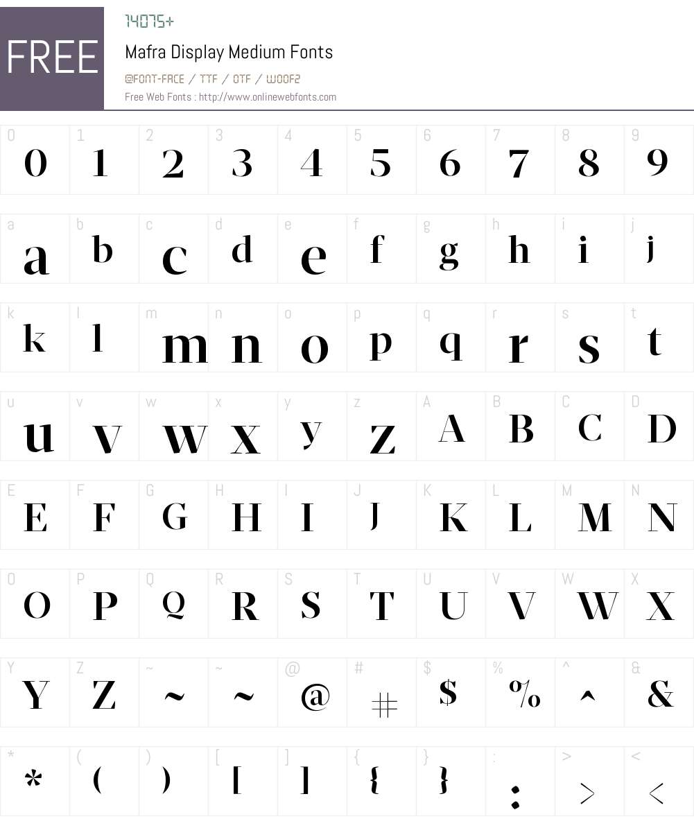 Mafra Display Medium Font Screenshots