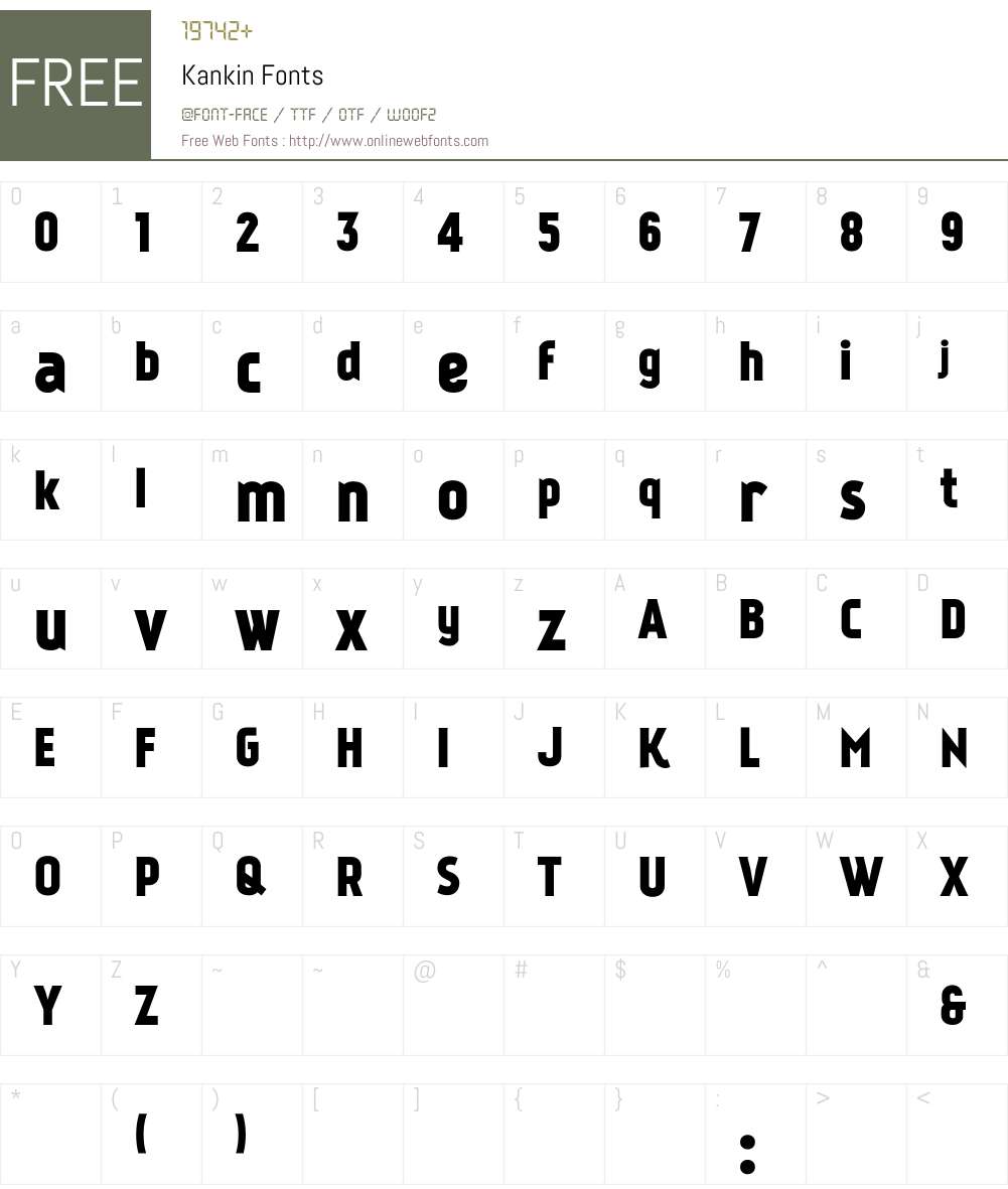 Kankin Font Screenshots