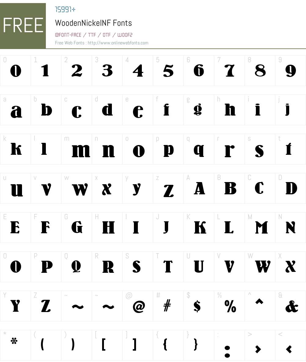 Wooden Nickel NF Font Screenshots