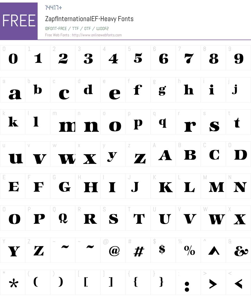 ZapfInternationalEF-Heavy Font Screenshots