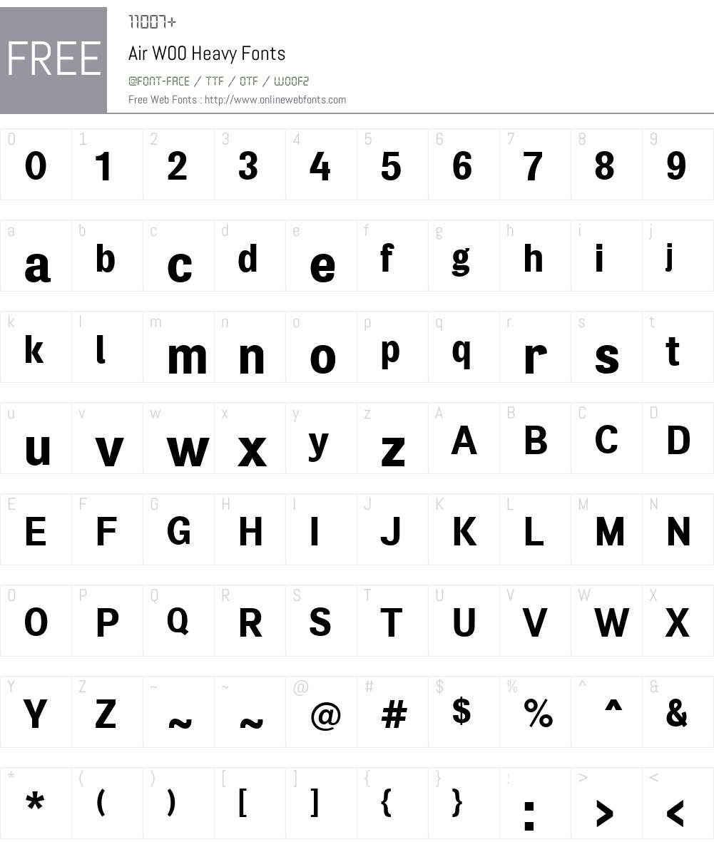 AirW00-Heavy Font Screenshots