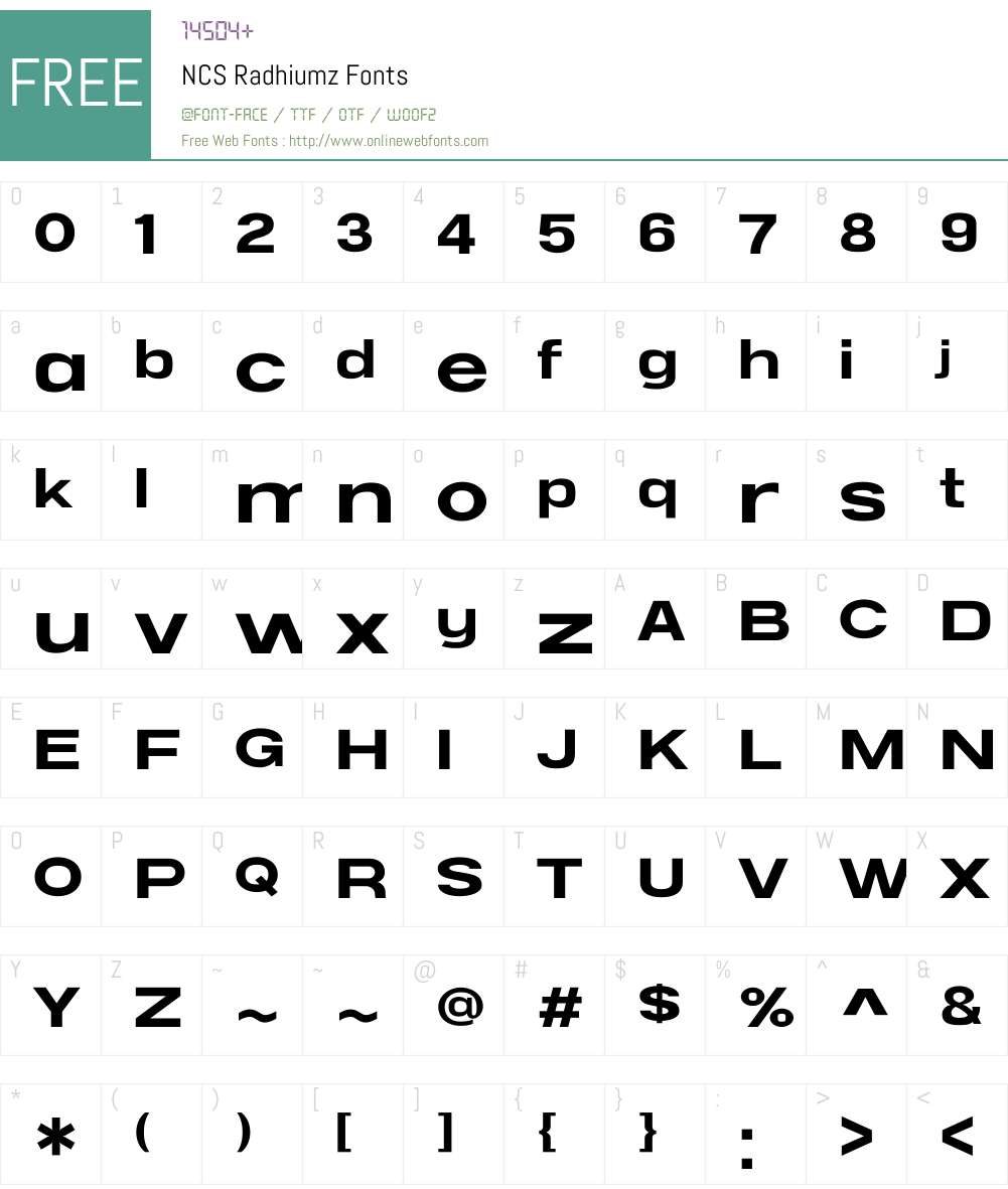 NCS Radhiumz 1.000 Fonts Free Download - OnlineWebFonts.COM
