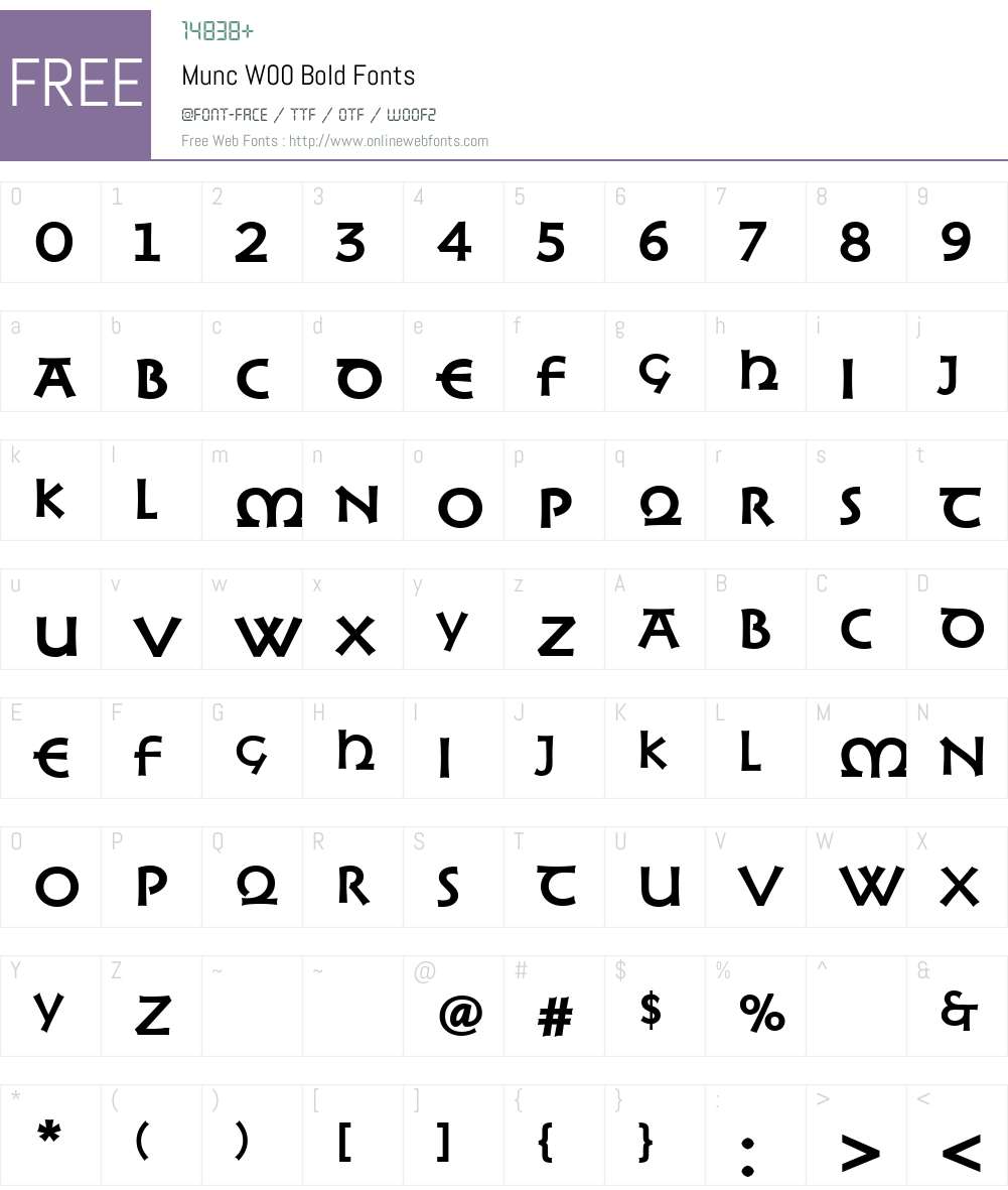 MuncW00-Bold Font Screenshots
