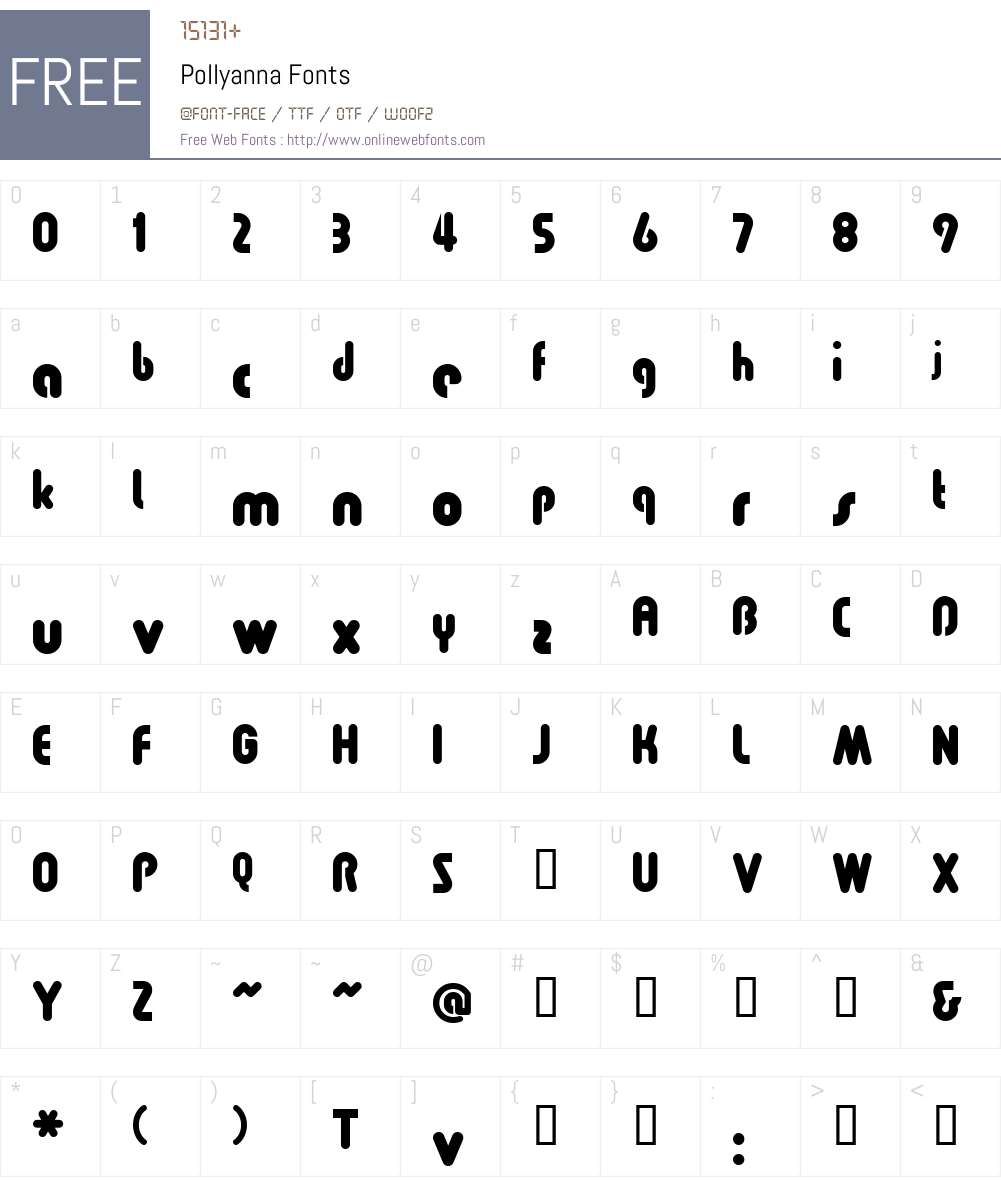 Pollyanna Font Screenshots