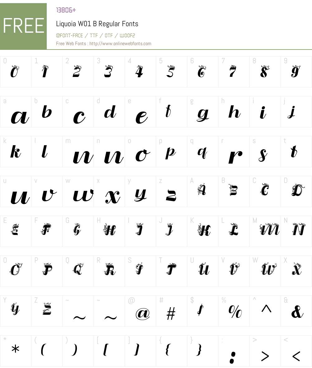 LiquoiaW01-BRegular Font Screenshots
