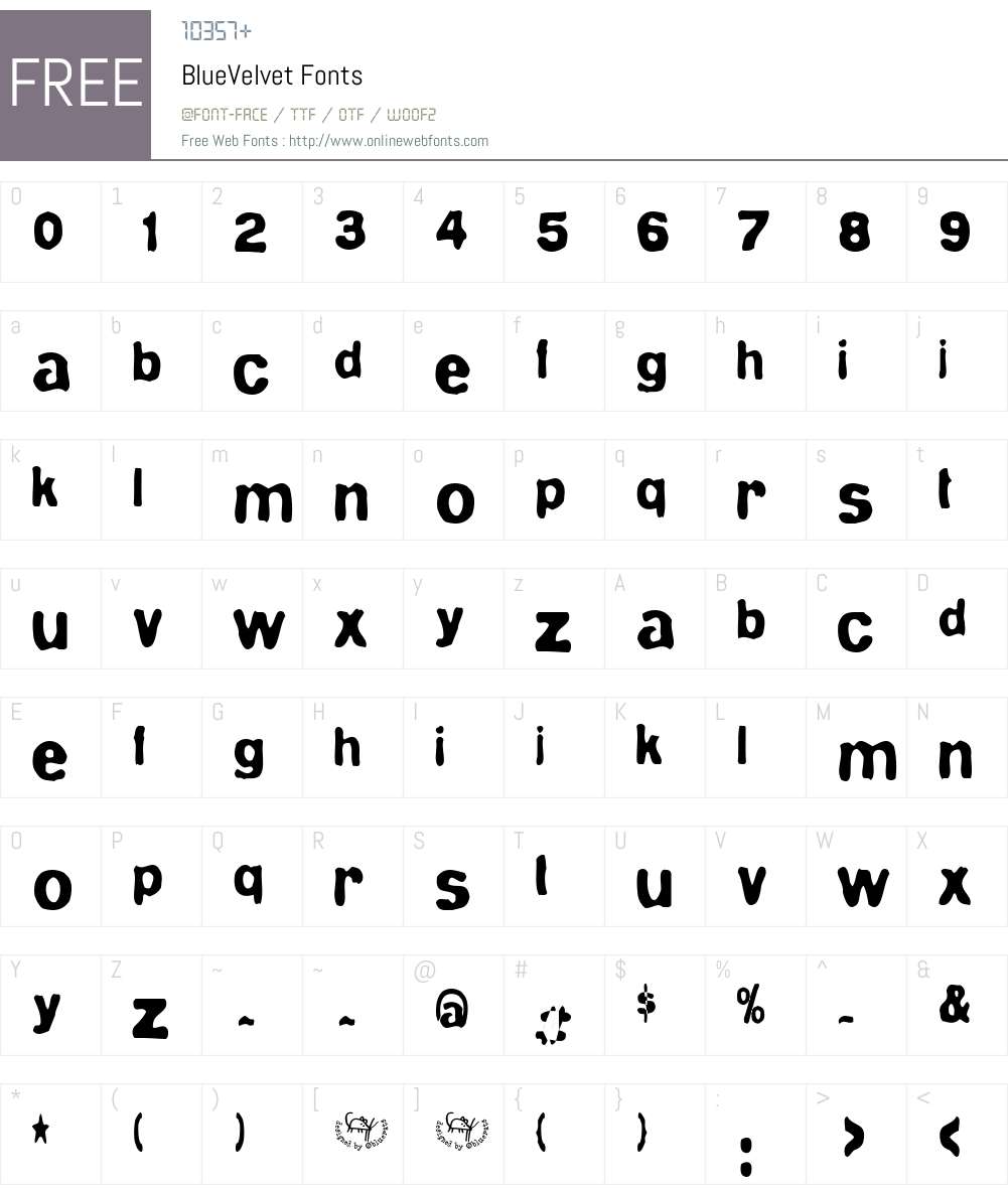 BlueVelvet Font Screenshots