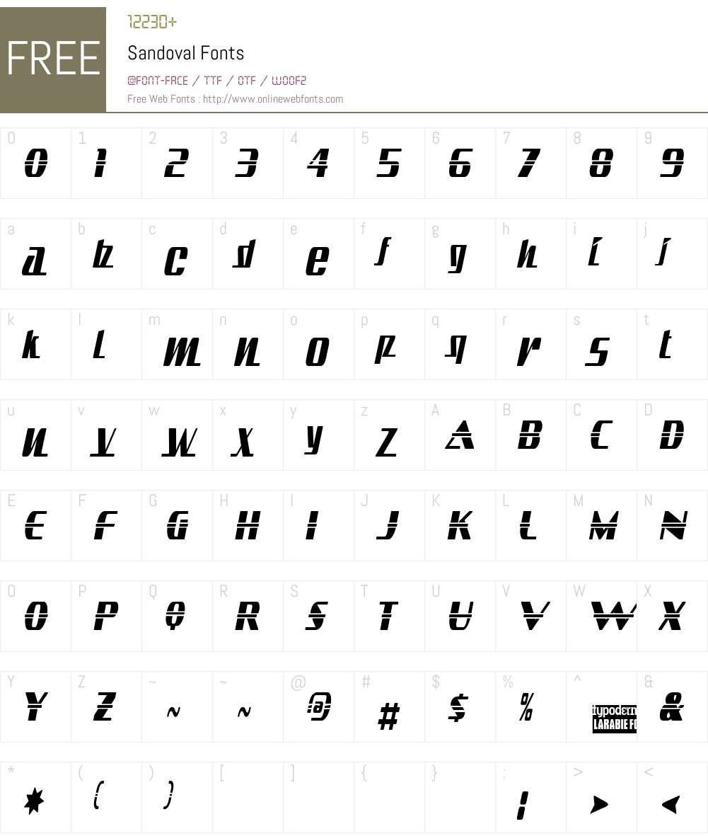 Sandoval Font Screenshots