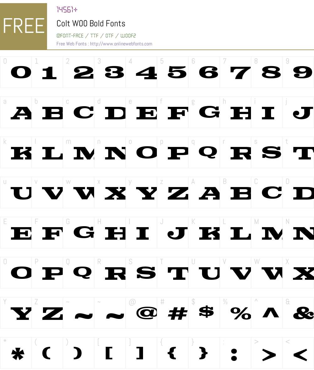 ColtW00-Bold Font Screenshots