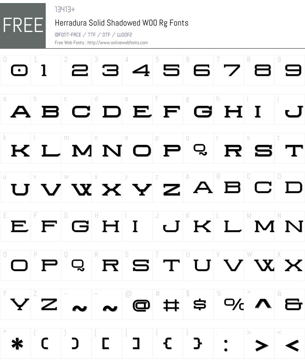 HerraduraSolidShadowedW00 Font Screenshots