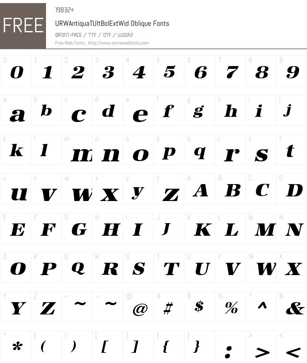 URWAntiquaTUltBolExtWid Font Screenshots