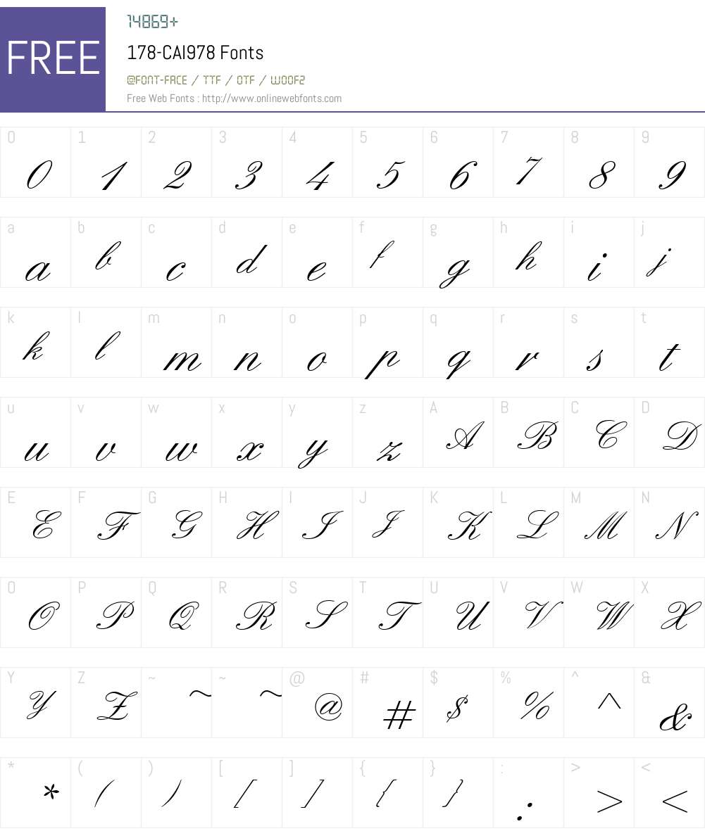 178-CAI978 Font Screenshots