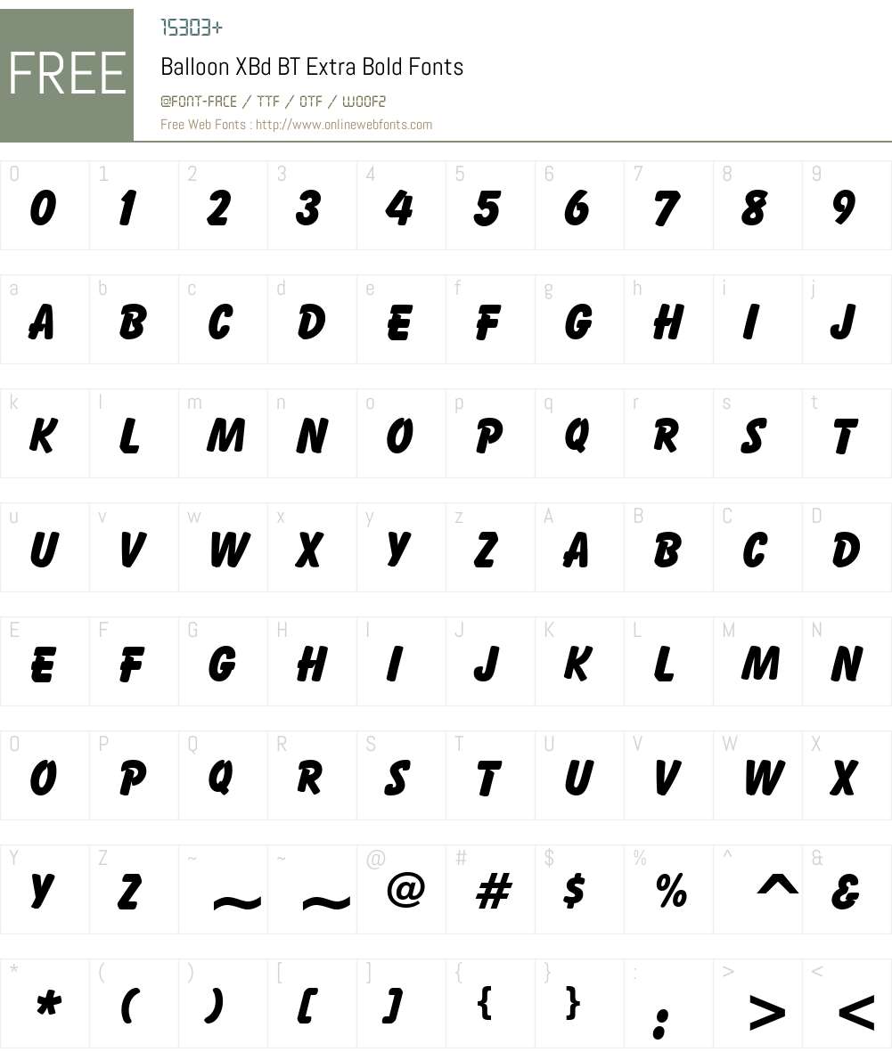 Balloon XBd BT Extra Bold 2.001 mfgpctt 4.4 Fonts Free Download