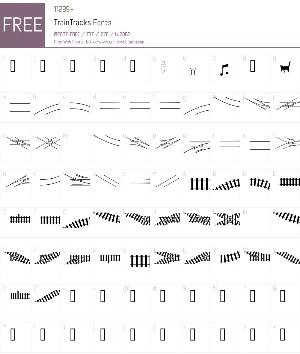 TrainTracks Font Screenshots