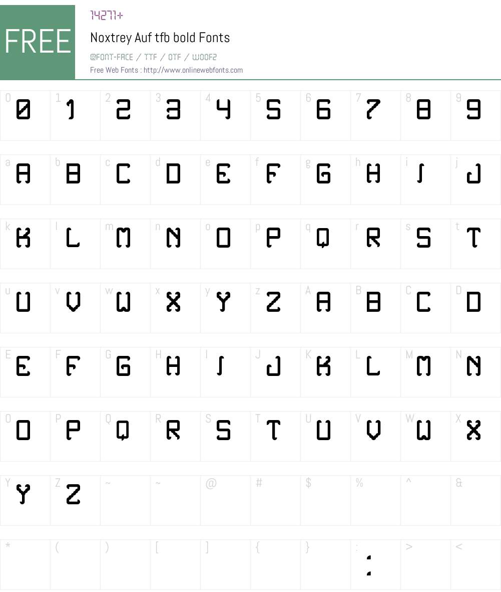 Noxtrey Auf tfb bold Font Screenshots