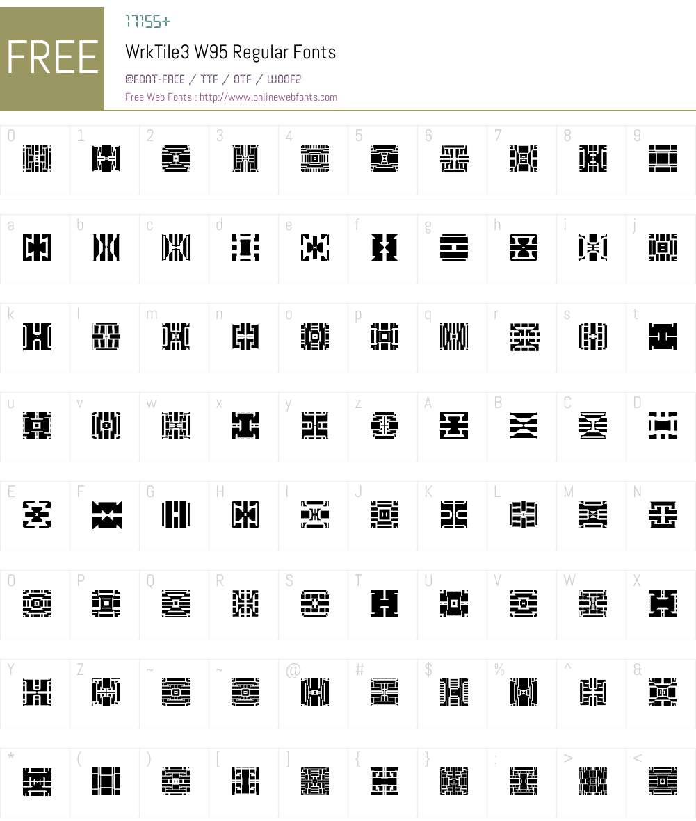 WrkTile3 Font Screenshots