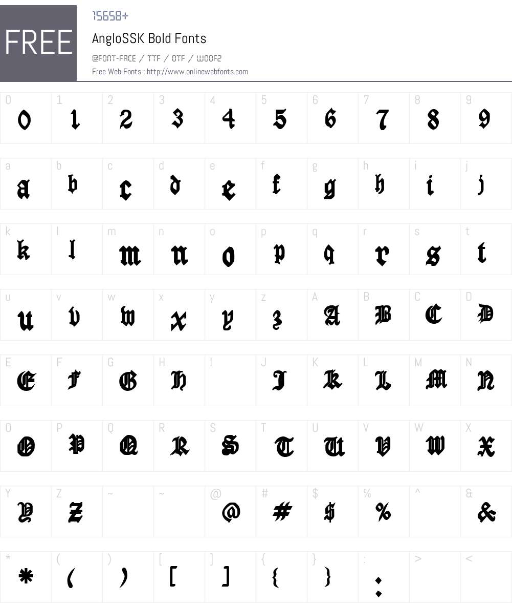 AngloSSK Font Screenshots