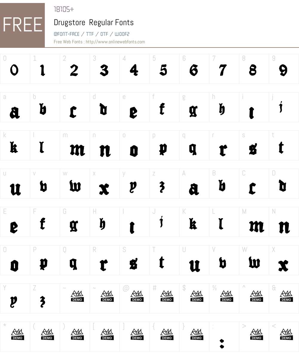 Drugstore Font Screenshots