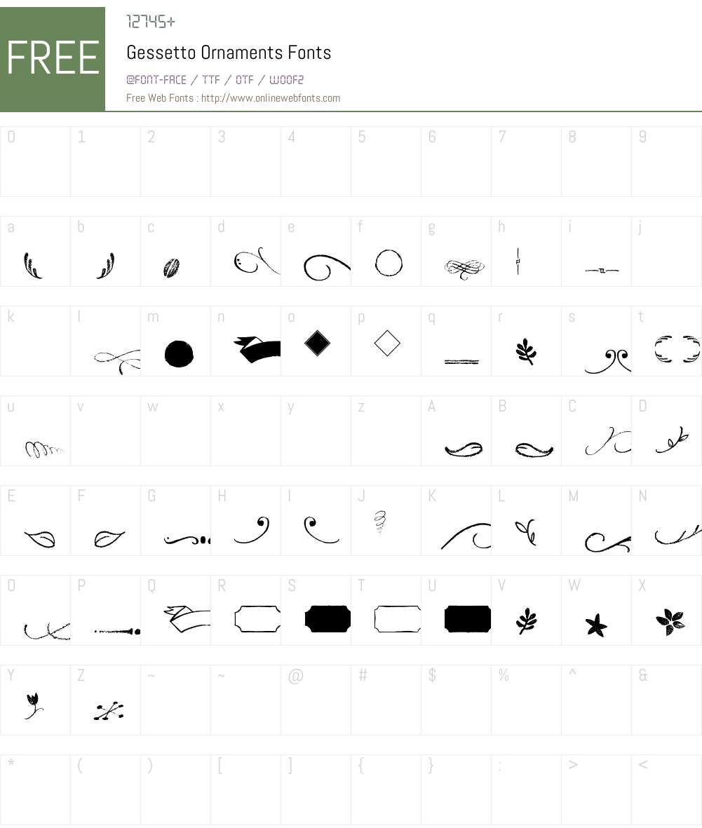 Gessetto Ornaments Font Screenshots
