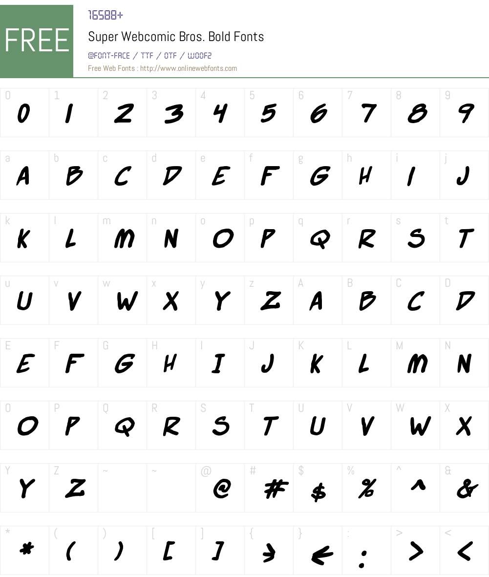 Super Webcomic Bros. Font Screenshots