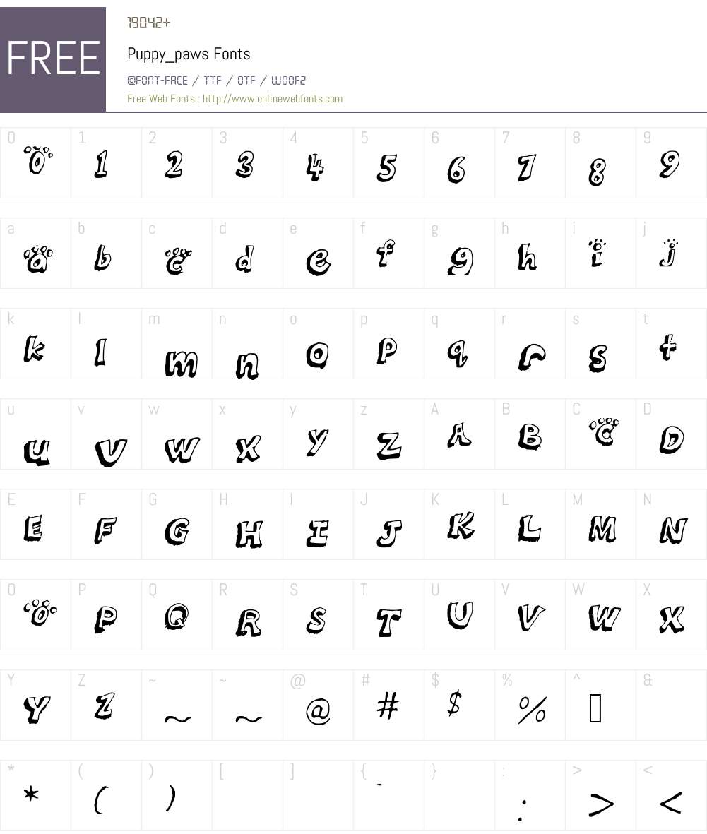 Puppy_paws Font Screenshots