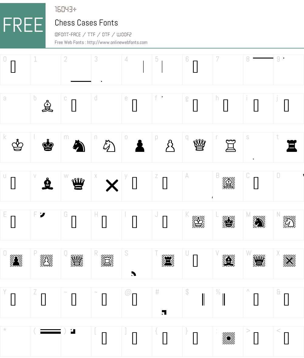 Chess Cases Font Screenshots