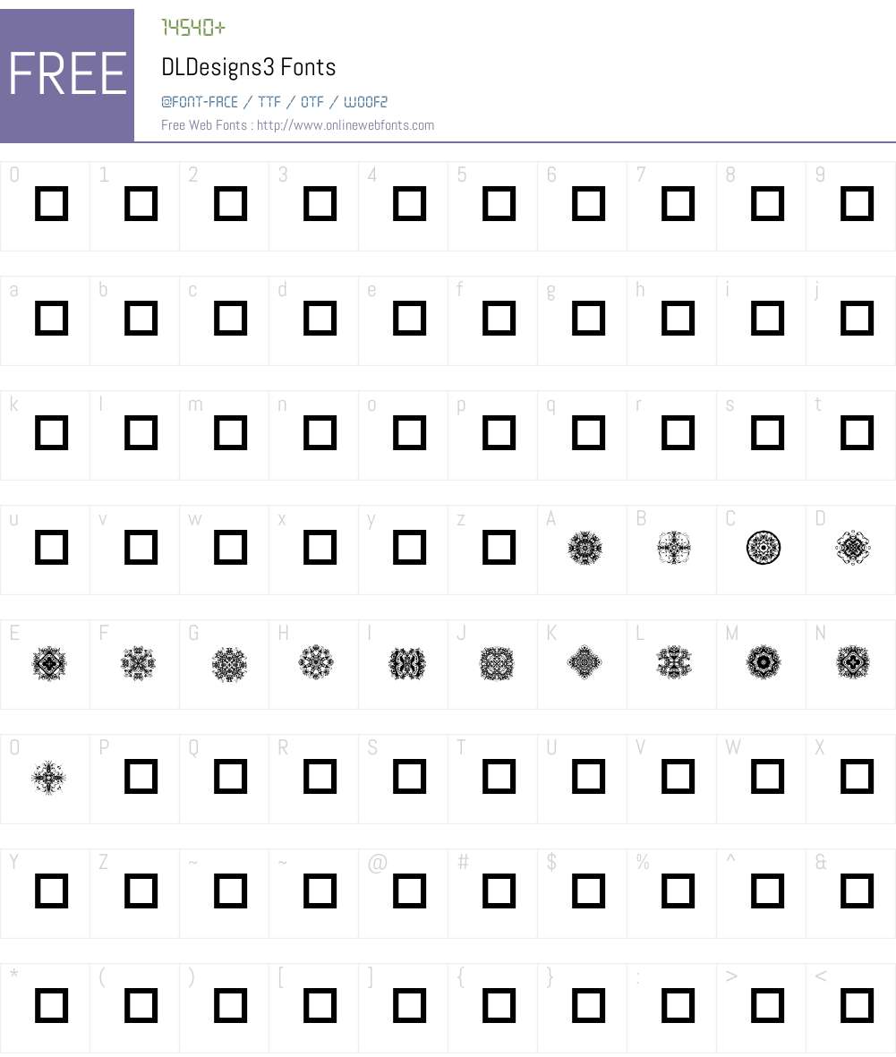 DLDesigns3 Font Screenshots