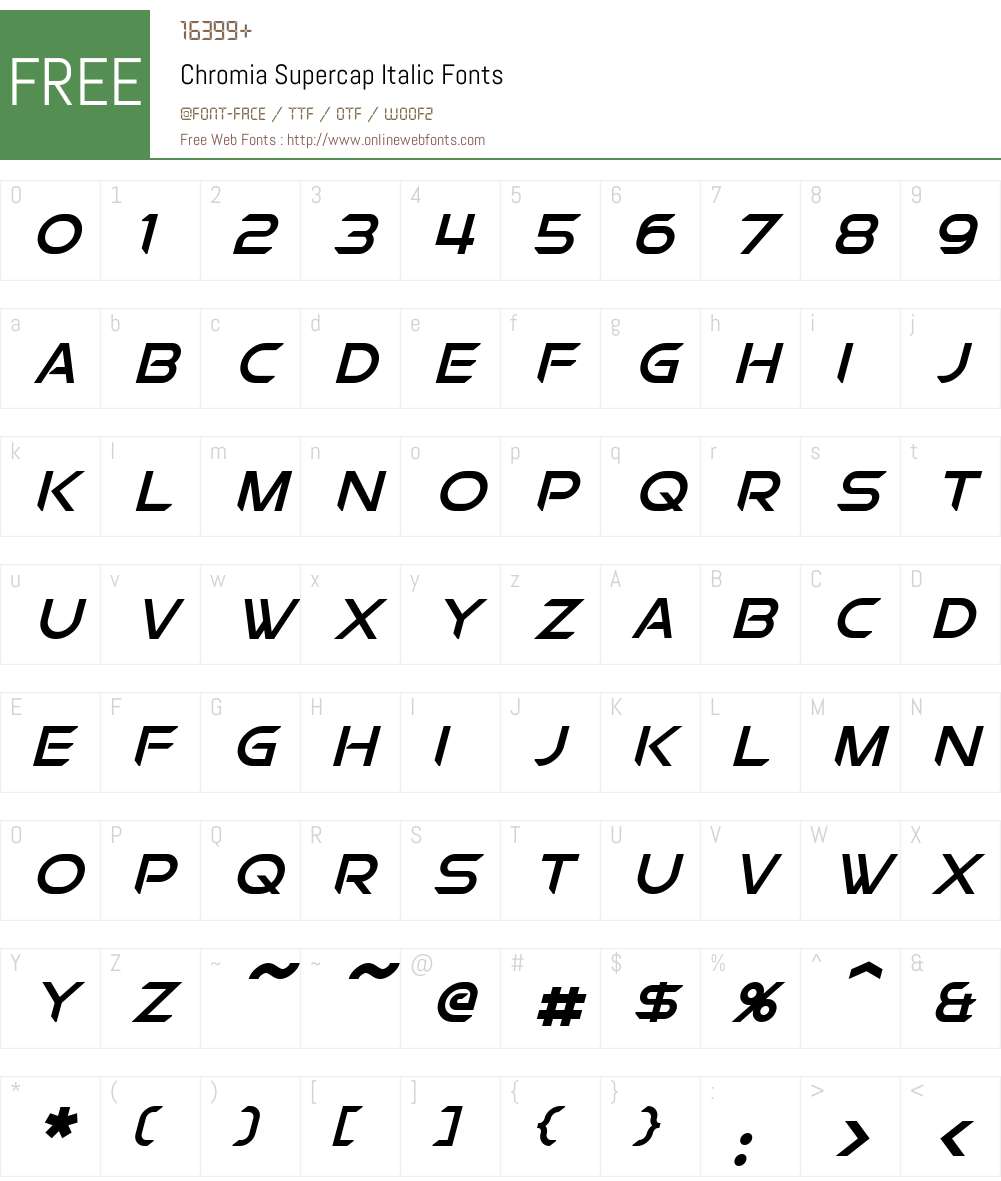 Chromia Supercap Font Screenshots