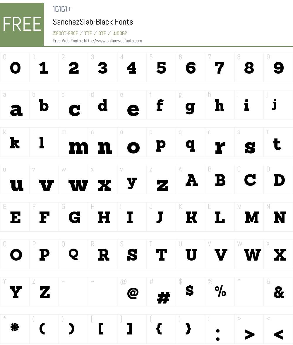 Sanchez Slab Font Screenshots