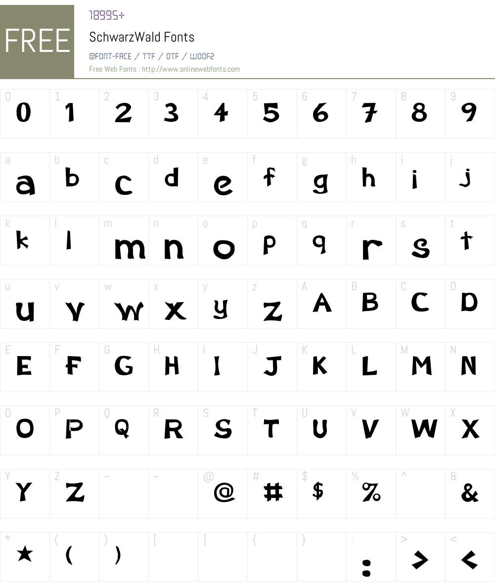 SchwarzWald Font Screenshots