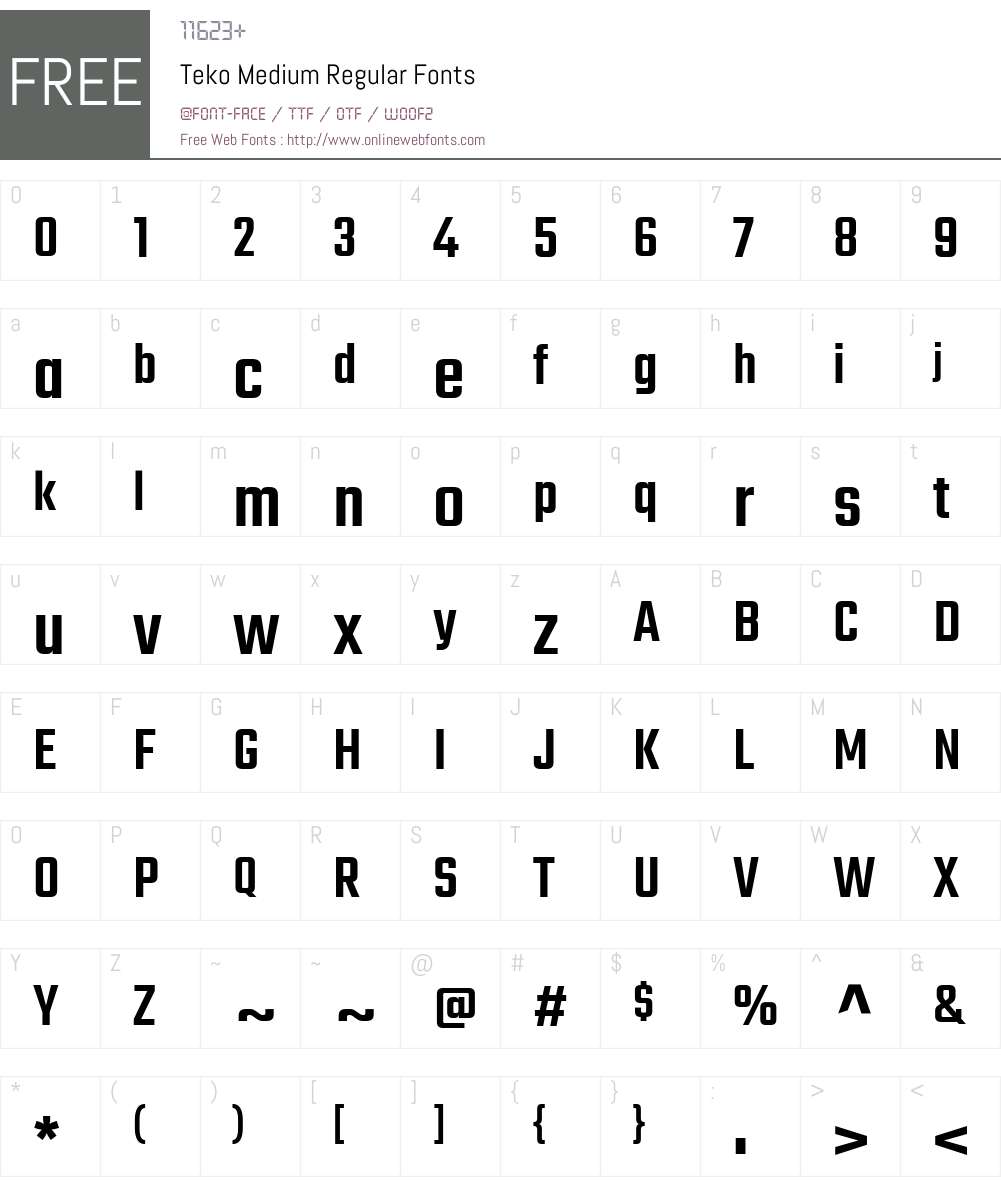 Teko Medium Font Screenshots