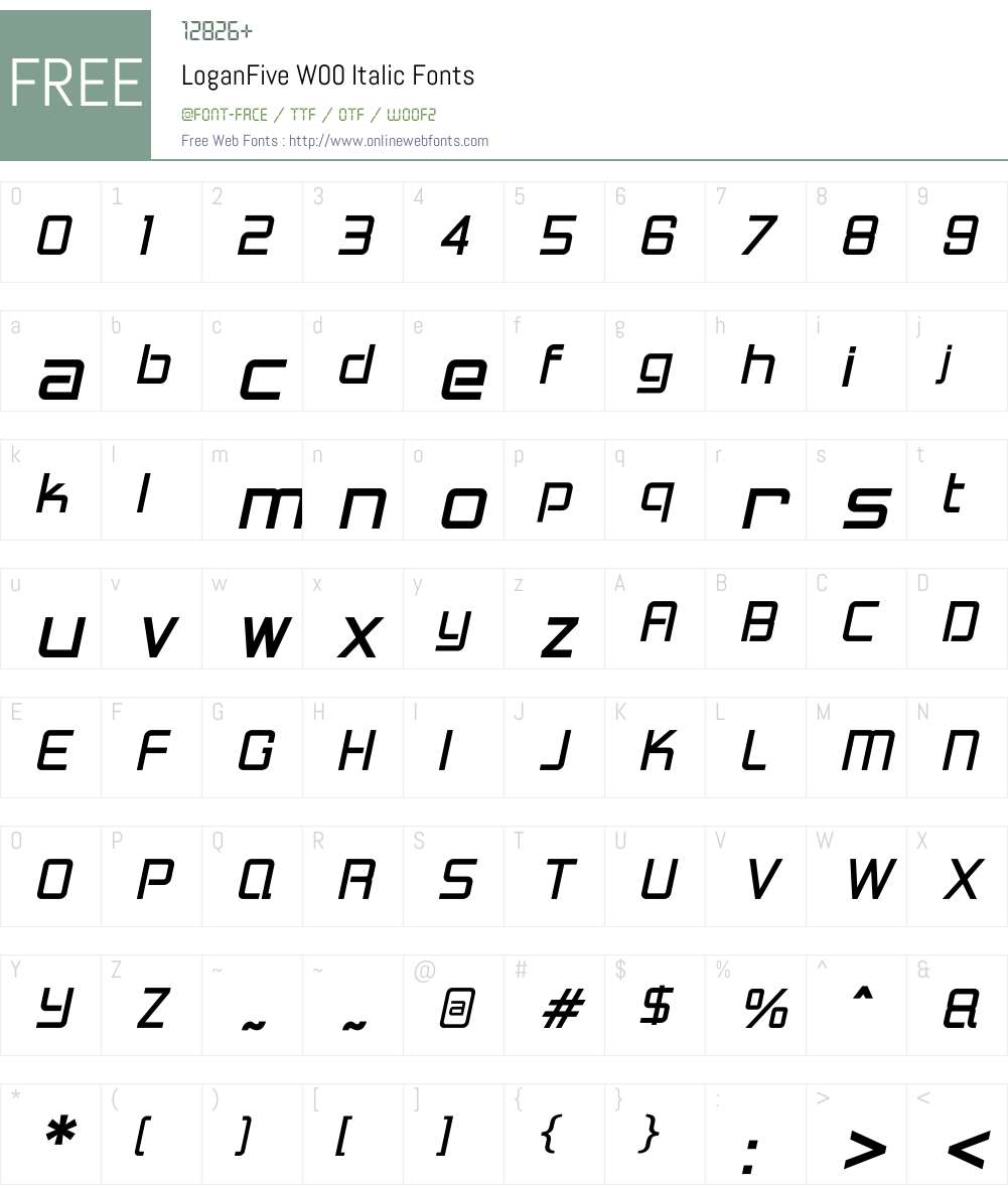 LoganFiveW00-Italic Font Screenshots