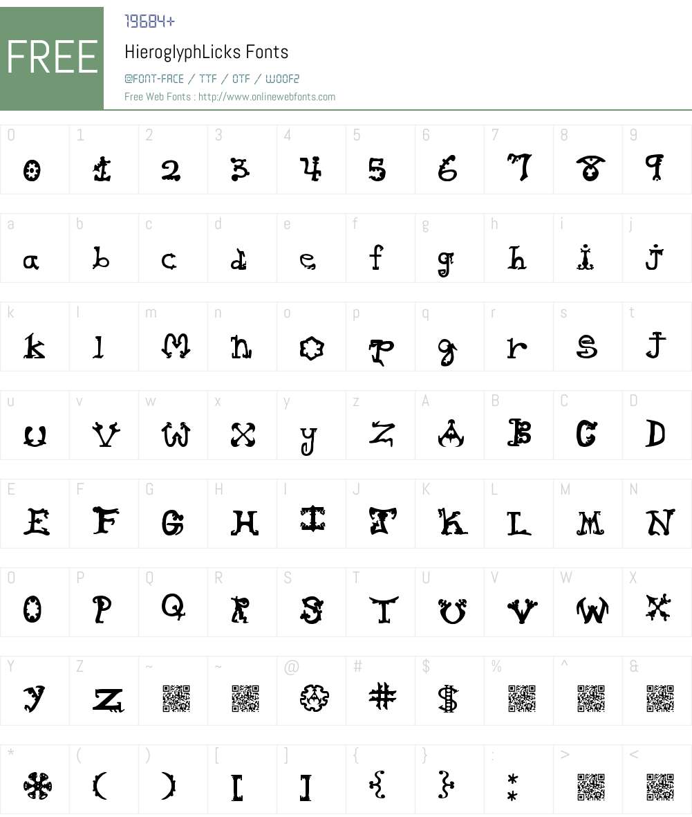 HieroglyphLicks Font Screenshots