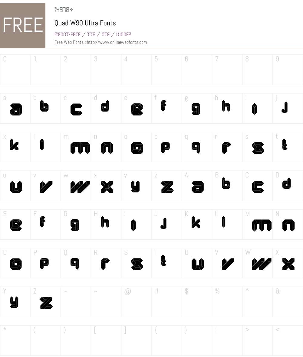 QuadW90-Ultra Font Screenshots