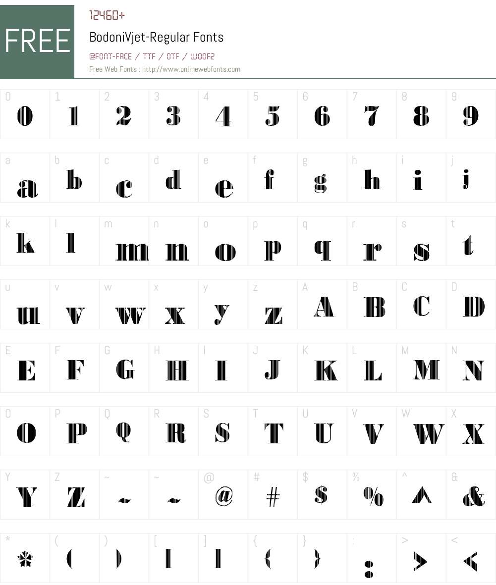 BodoniVjet Font Screenshots